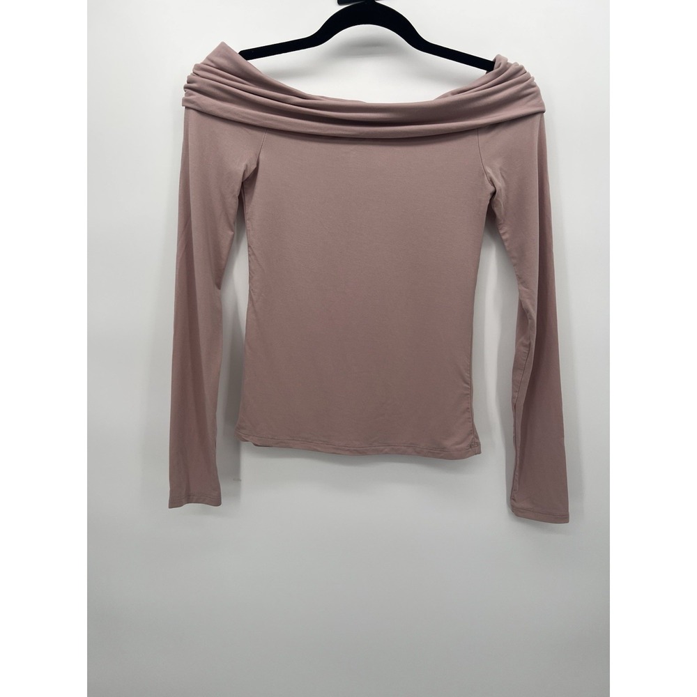 Aritzia Babaton‎ Streamline Top Drapey jersey off-the-shoulder top Mauve Pink XS